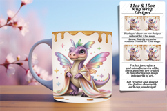 LUXURIOUS 11oz PNG Mug Wrap Template , Cute Dino Product Image 1