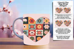 Dynamic 11oz Mug Wrap Png Template , Flowers Heart Product Image 1