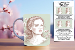 Nature 15oz Mug Wrap Png Design , Beauty Woman Product Image 1