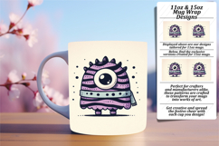Dazzling 15oz Mug Wrap Png Template , Monster Product Image 1