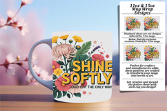 LUXE PNG Mug Wrap Design 15oz , Flower Quote Product Image 1