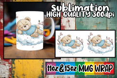 Graceful days sublimation mug wrap, Teddy Bear Product Image 1