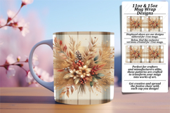RADIANT 15oz Mug Wrap PNG Design , Autumn Flower Product Image 1