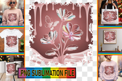 Cozy Sublimation PNG Art, 3D Flowers Product Image 1