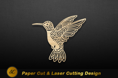 Intricate wood hummingbird cutout laser Laser cut Product Image 1