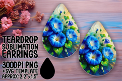 Dynamic Teardrop Earrings Design Template , Flowers Product Image 1