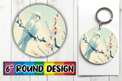 Radiant Circle Sublimation Keychain, Birds Product Image 1