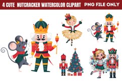 Cute Nutcracker Watercolor Clipart PNG Product Image 1