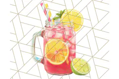 Strawberry Red Lemon Yellow Summer Clipart PNG, Summer Icons Product Image 3