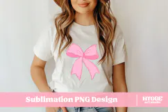 Coquette Pink Bow Sublimation PNG Product Image 2