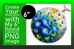 Creative Round Design Keychain Template , Flowers Product Image 1