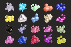 Glossy 3D Blob Shape Collection Product Image 2