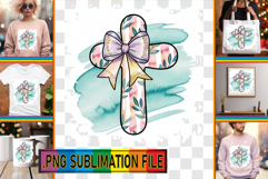 BLISSFUL TSHIRT Ideas PNG, Cross and Bow Product Image 1