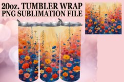 Whimsical Meadow of Flowers Tumbler Wrap Design Product Image 1