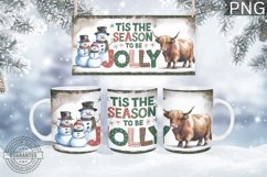 Christmas Mug Wrap Design - Christmas Snowman Sublimation Product Image 4