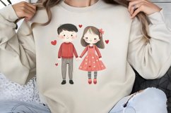 Cute Watercolor Valentines Day Clipart PNG Product Image 1