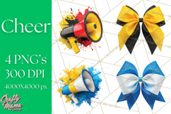 Cheerleader Clipart PNG with Glitter Pom and Color Splash Product Image 1