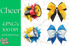 Cheerleader Clipart PNG with Glitter Pom and Color Splash Product Image 1