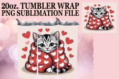 Cozy Moments 20oz tumbler wrap, Valentines Cat Product Image 1