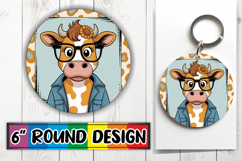 Luminous Ornaments Round Design, Cute Cow Product Image 1