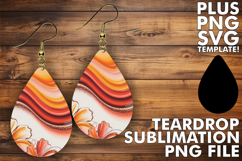 Sparkling Teardrop Earrings Gift PNG, Pattern Product Image 1