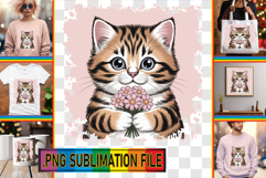 Joyful TSHIRT Sublimation Ideas, Valentines Cat Product Image 1