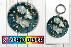 Summer Blossom Glitz Round Design Delight Keychain PNG Product Image 1