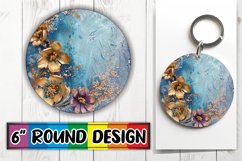 Shimmering Petal Delight Sublimation : Keychain, Coaster Product Image 1