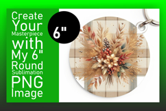 Artful Circle PNG for Coaster Design , Autumn Flower Product Image 1