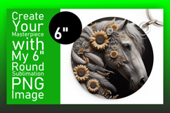 Charming Round Design Coaster Template , Horse Product Image 1