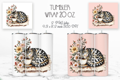 Cute cat and coffee cup straight tumbler 20oz wrap designs Product Image 1