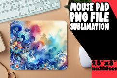 CHEERFUL MOUSE PAD INSPIRATIONAL PNG, Watercolor Patter Product Image 1