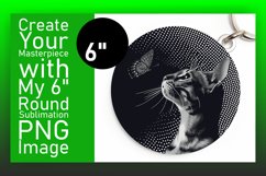 Playful Feline Sublimation: Keychain &amp; Coaster Design Product Image 1