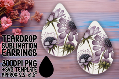 Sophisticated Teardrop Earrings PNG Artwork , Flowers Product Image 1