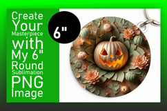 Gorgeous Circle Design Keychain PNG , 3D Pumpkin Product Image 1
