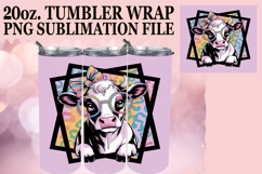 SWEET VIBES 20oz TUMBLER WRAP, Cute Cow Product Image 1