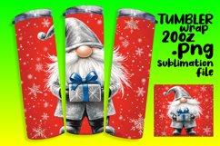 Watercolor Gnome 20oz Christmas Tumbler Wrap Design Product Image 1