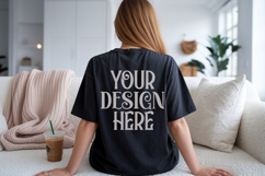 Black Comfort Colors C1717 Shirt Mockup, CC 1717 T-shirt C Product Image 1