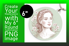 Whimsical Round Design Car Coaster PNG , Beauty Woman Product Image 1