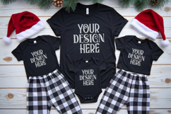 Christmas Family Matching Group Flat Lay T-Shirt Mockups Product Image 1