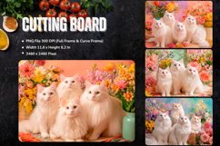 Cat Cutting Board Cat Flower Pet Animal Chopping Board_119 Product Image 1