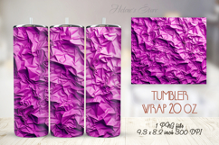 Texture of crimson crumpled paper straight tumbler 20oz wrap Product Image 1