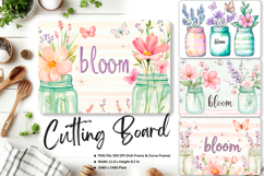 Mason Jars Flower Cutting Board Kitchen Chopping Board_119 Product Image 1