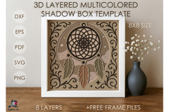 Ethnic Dreamcatcher Colored Shadow box SVG Papercut template Product Image 1