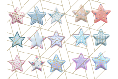 Cute Puffy Star Clipart PNG, 3D Glossy Pastel Stars Clip Art Product Image 3