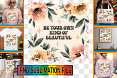 Fun TSHIRT Sublimation Designs, Flower Quote Product Image 1