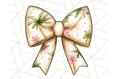 Watercolor Summer Bow Clipart PNG, Coquette Bright Bow Png Product Image 3