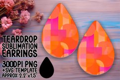 Neon Splash Teardrop Earring Sublimation Design Product Image 1
