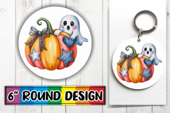 Timeless Circle Car Coasters PNG, Pumpkin Watercolor Product Image 1