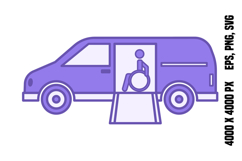 Purple Wheelchair Access Icon Product Image 1